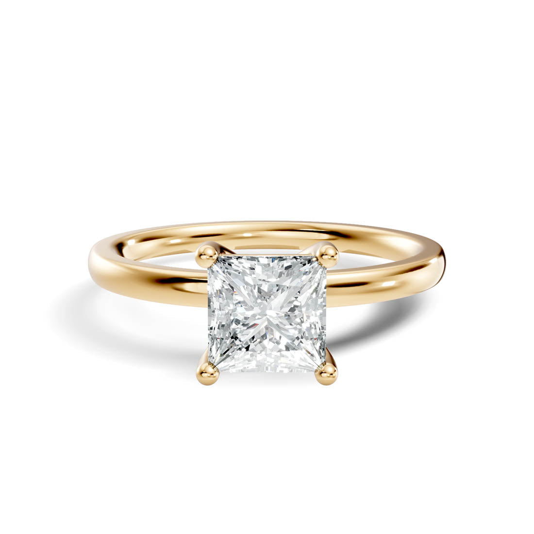 .50-1.00 Ct. Princess Cut Diamond Solitaire Ring with Classic Prong Setting (b12-d) 3