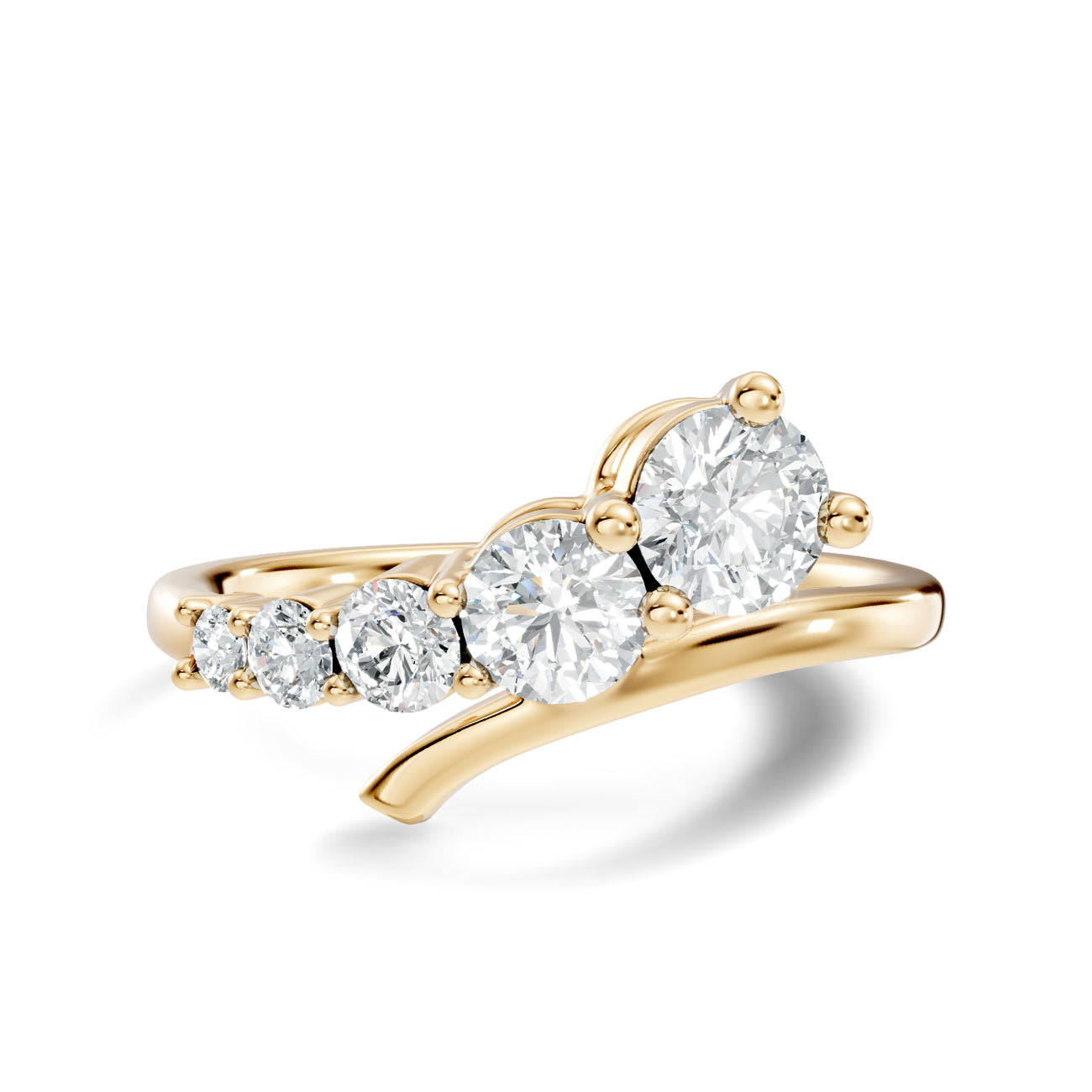 .90 Ct. Graduated Round Diamond Five-Stone Ring with Curved Gallery (L2-27#10011L) 3
