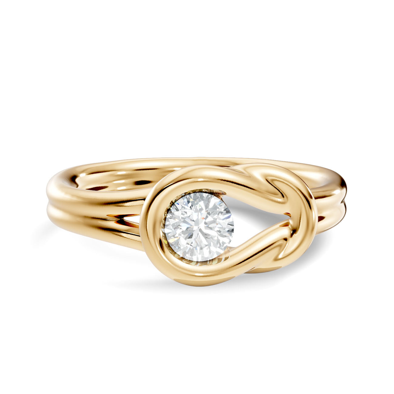 .25 Ct. Round Diamond Swirl Bezel Ring with Sculpted Loop Setting (L2-27#10013L) 3
