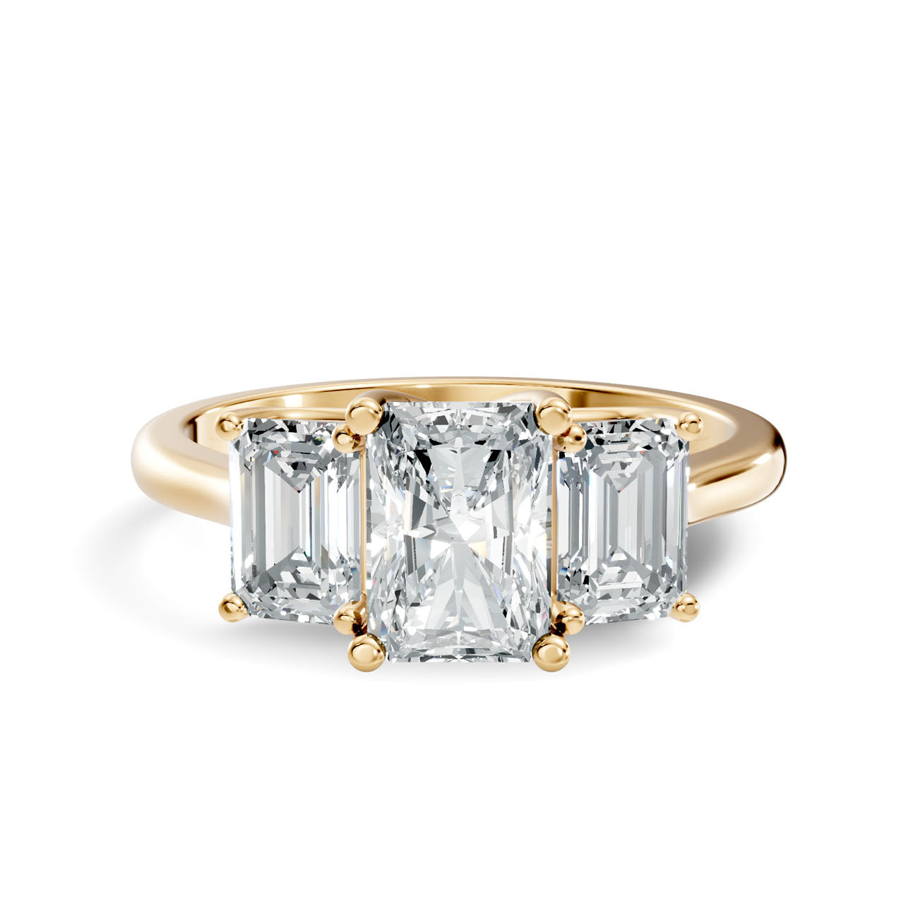 2.08 Ct. Radiant Cut Diamond Ring with Emerald Cut Side Stones (GJSLR-029) 3