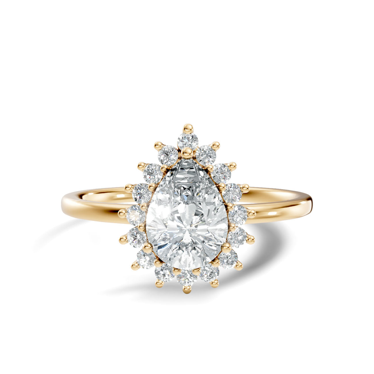 .80 Ct. Pear Diamond Halo Ring with Radiant Cluster Setting (L2-27#10016L) 3