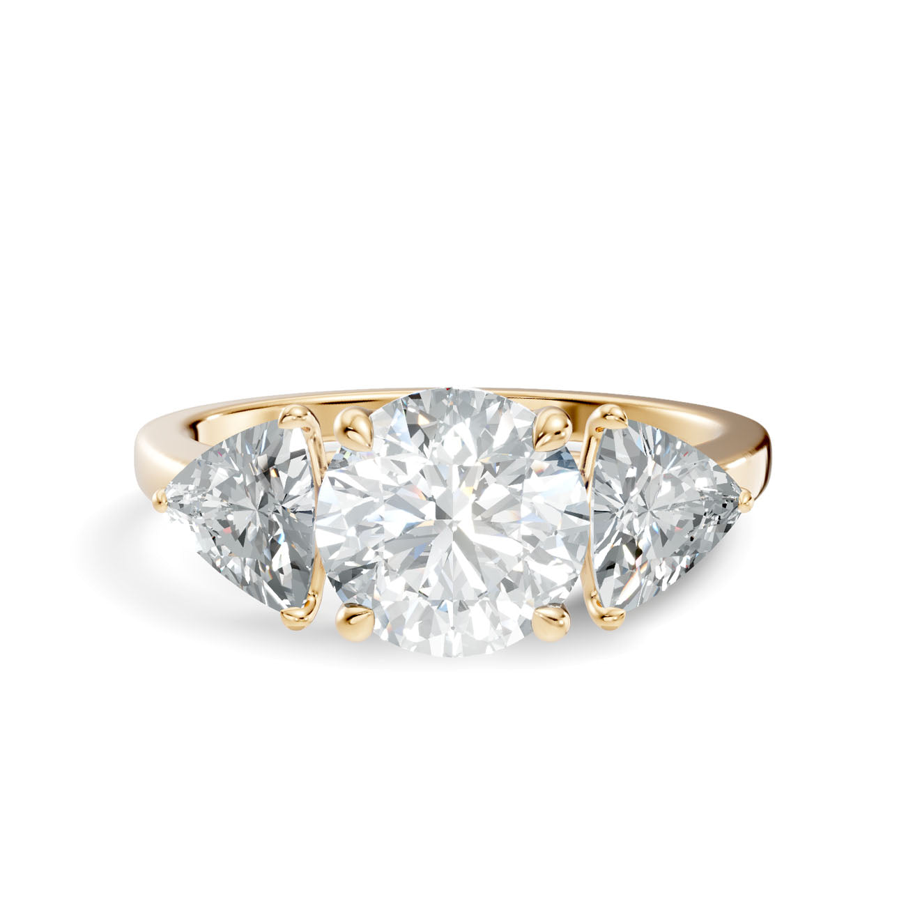 2.45 Ct. Round Diamond Ring with Trillion Side Stones (L2-27#10055L) 11