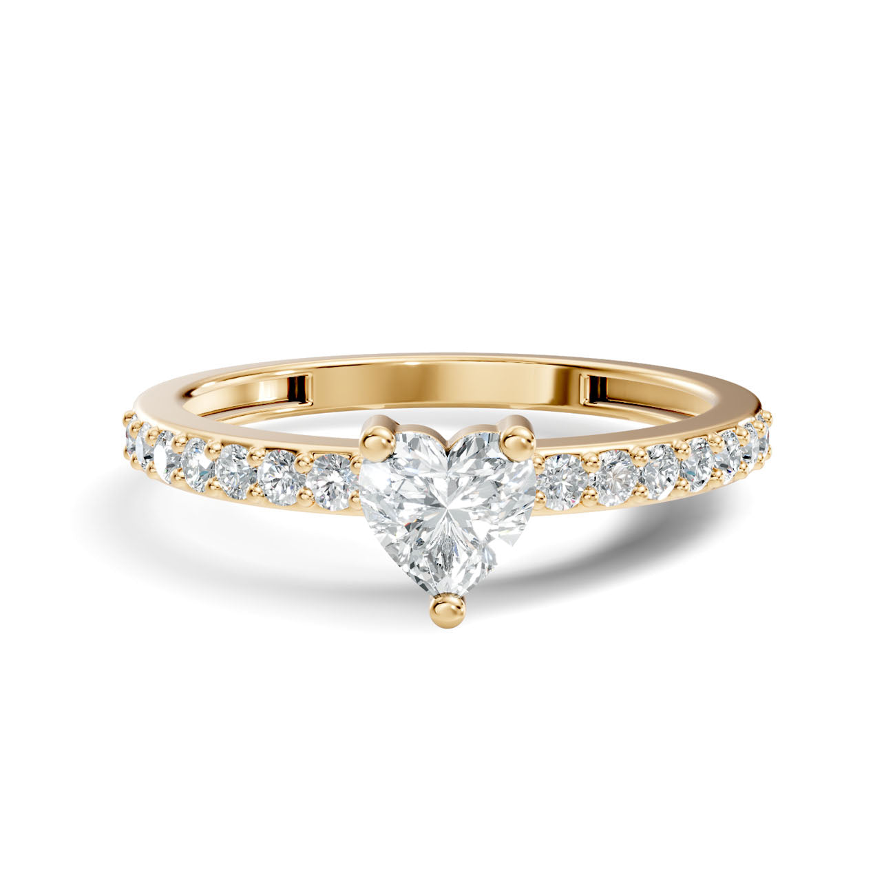 .56 Ct. Heart-Shaped Diamond Ring with Pavé Band (GJSLR-027) 3