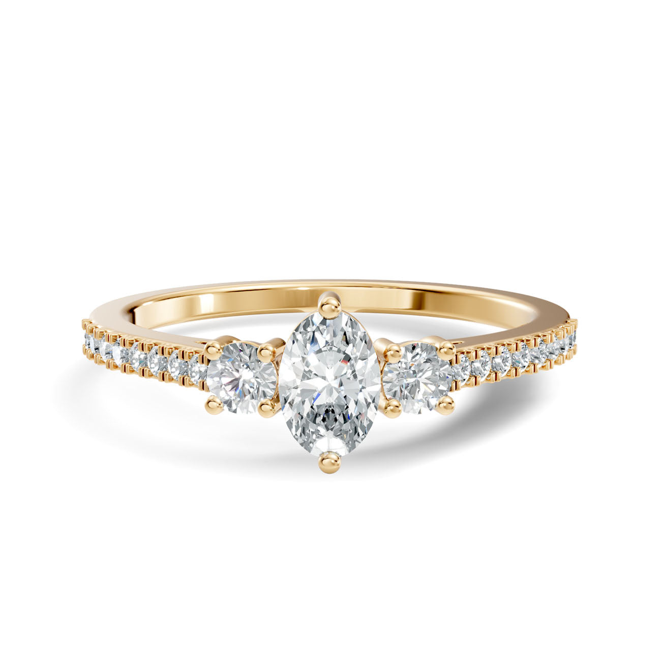 .40 Ct. Oval Diamond Engagement Ring with Round Side Stones (GJSLR-018) 3