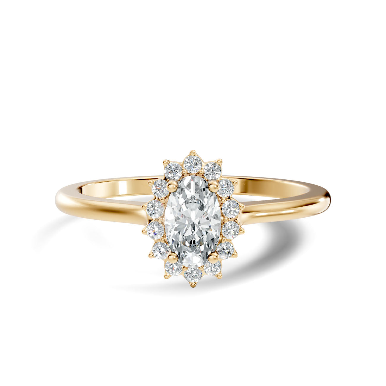 .25 Ct Oval Diamond Starburst Halo Engagement Ring (GJSLR-036) 3