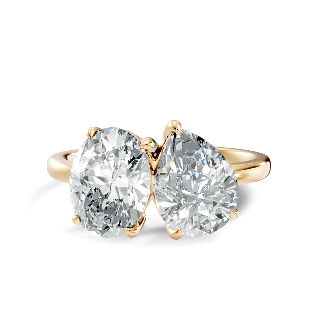 2.75 Ct. Toi et Moi Oval and Pear Diamond Ring with Dual-Prong Setting (L2-27#10026L) 3