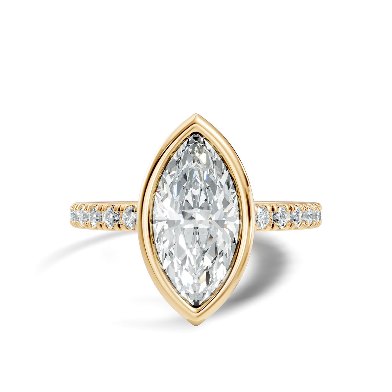 1.80 Ct. Marquise Diamond Ring with Bezel Setting and Pavé Band (L2-27#10047L) 3