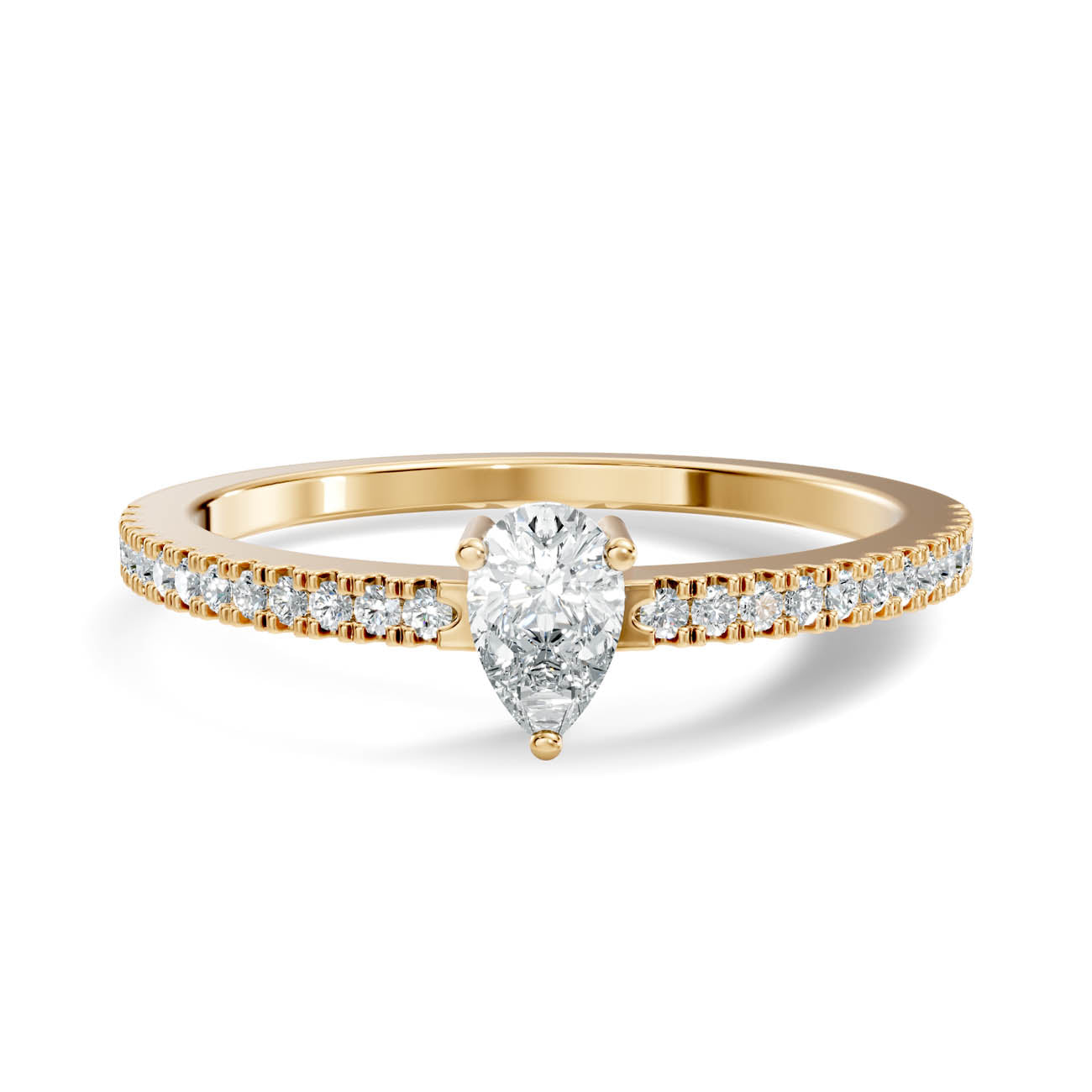 .30 Ct. Pear Diamond Ring with Pavé Band (GJSLR-04) 3