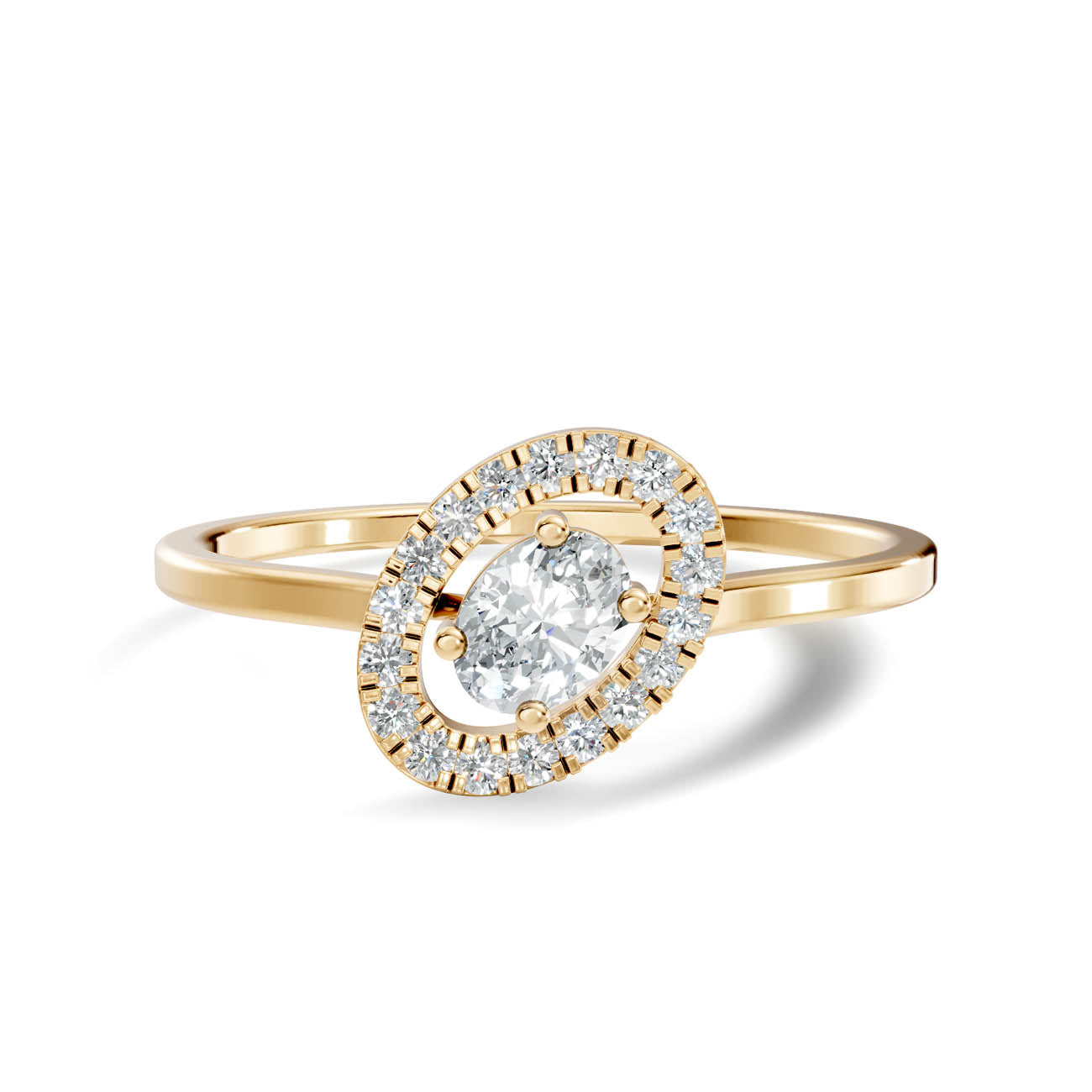 .22 Ct. Oval Diamond Halo Ring with Milgrain Detailing (GJSLR-07) 3