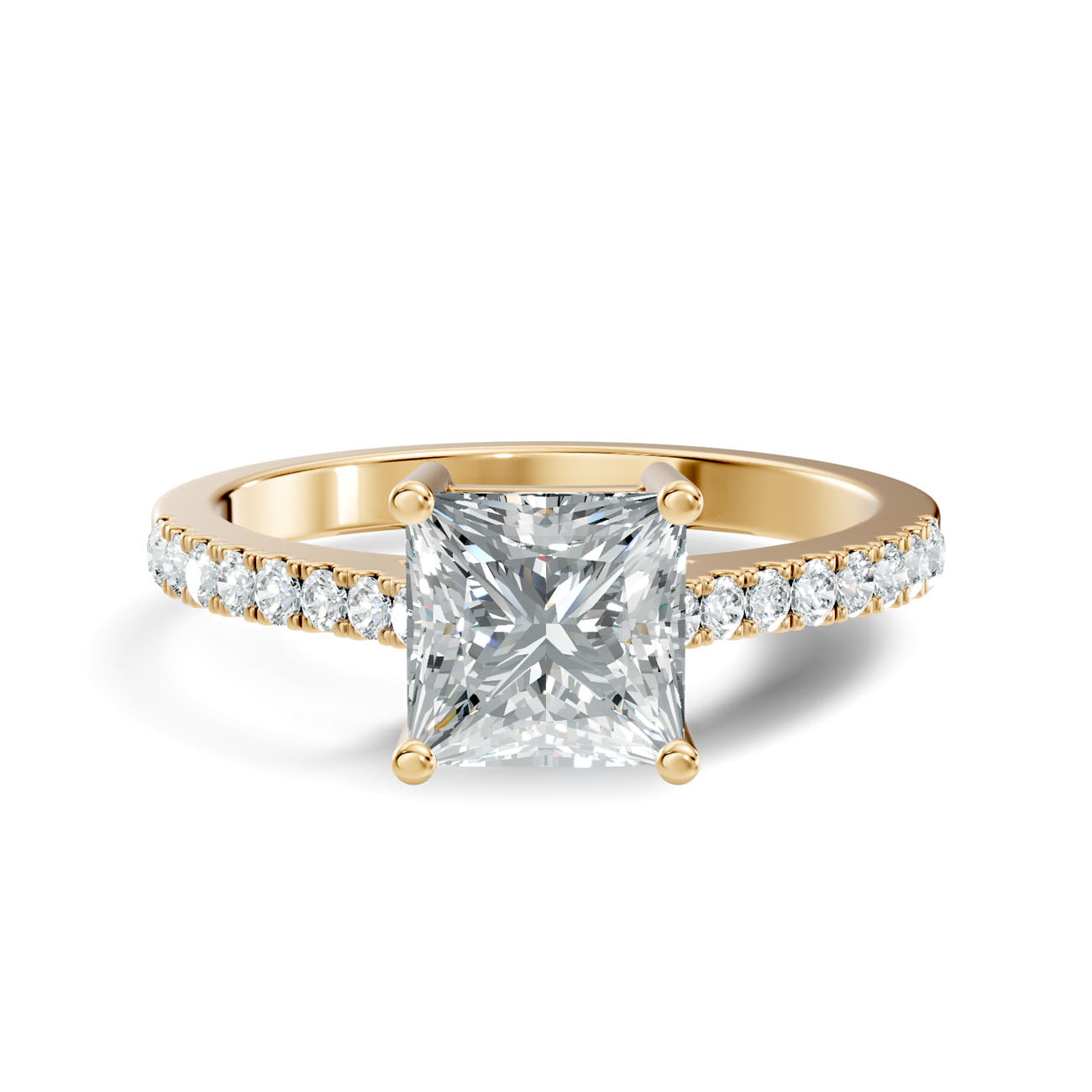 .95 Ct. Princess Cut Diamond Pavé Engagement Ring (GJSLR-034) 3