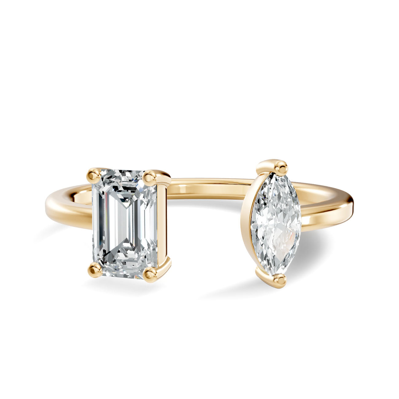 .63 Ct. Emerald & Marquise Diamond Open Ring (GJSLR-09) 3