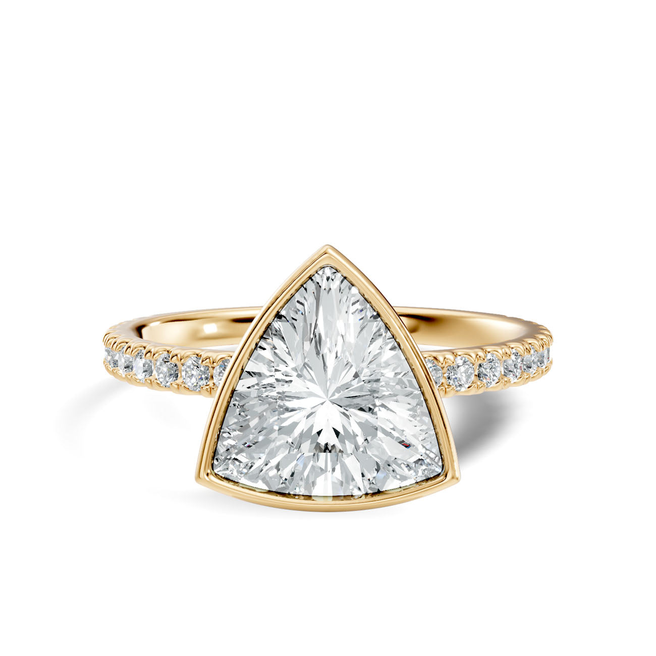 2.15 Ct. Trillion Diamond Ring with Bezel Setting and Pavé Band (L2-27#10048L) 4