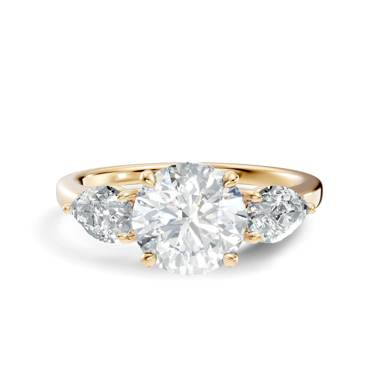 2.12 Ct. Round Diamond Ring with Pear Side Stones (L2-27#10029L) 9