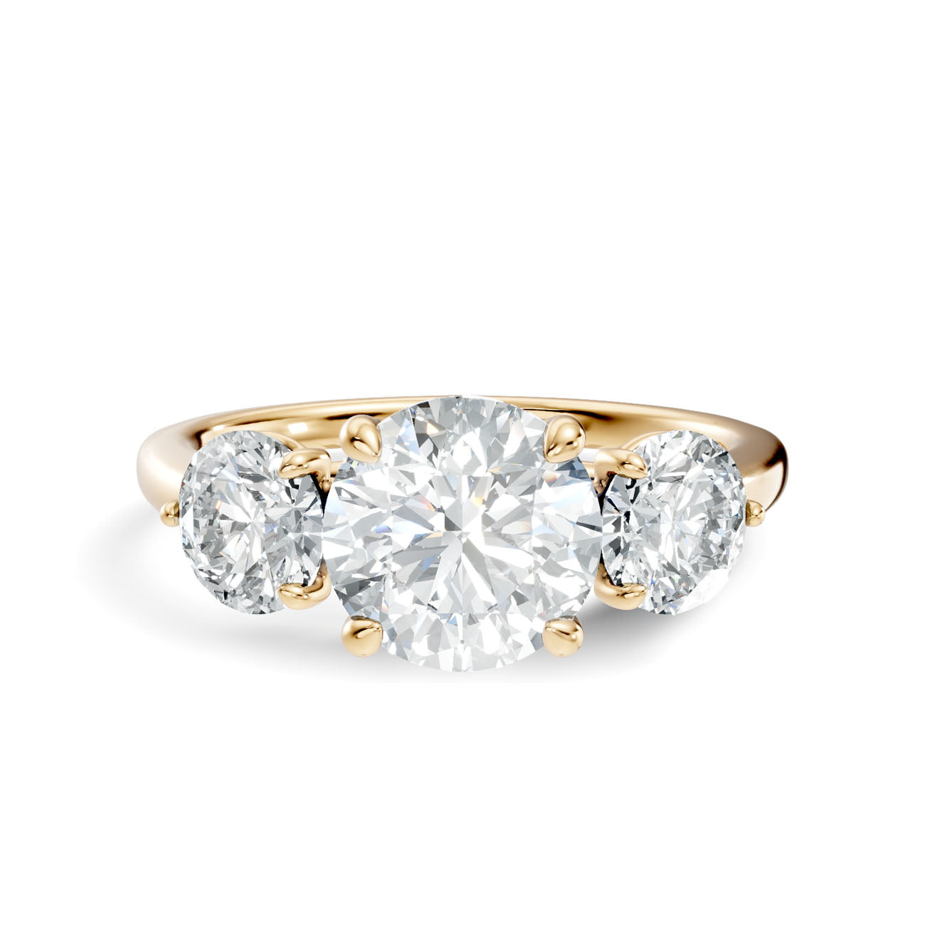2.50 Ct. Three-Stone Round Diamond Ring with Prong Settings (L2-27#10053L) 11