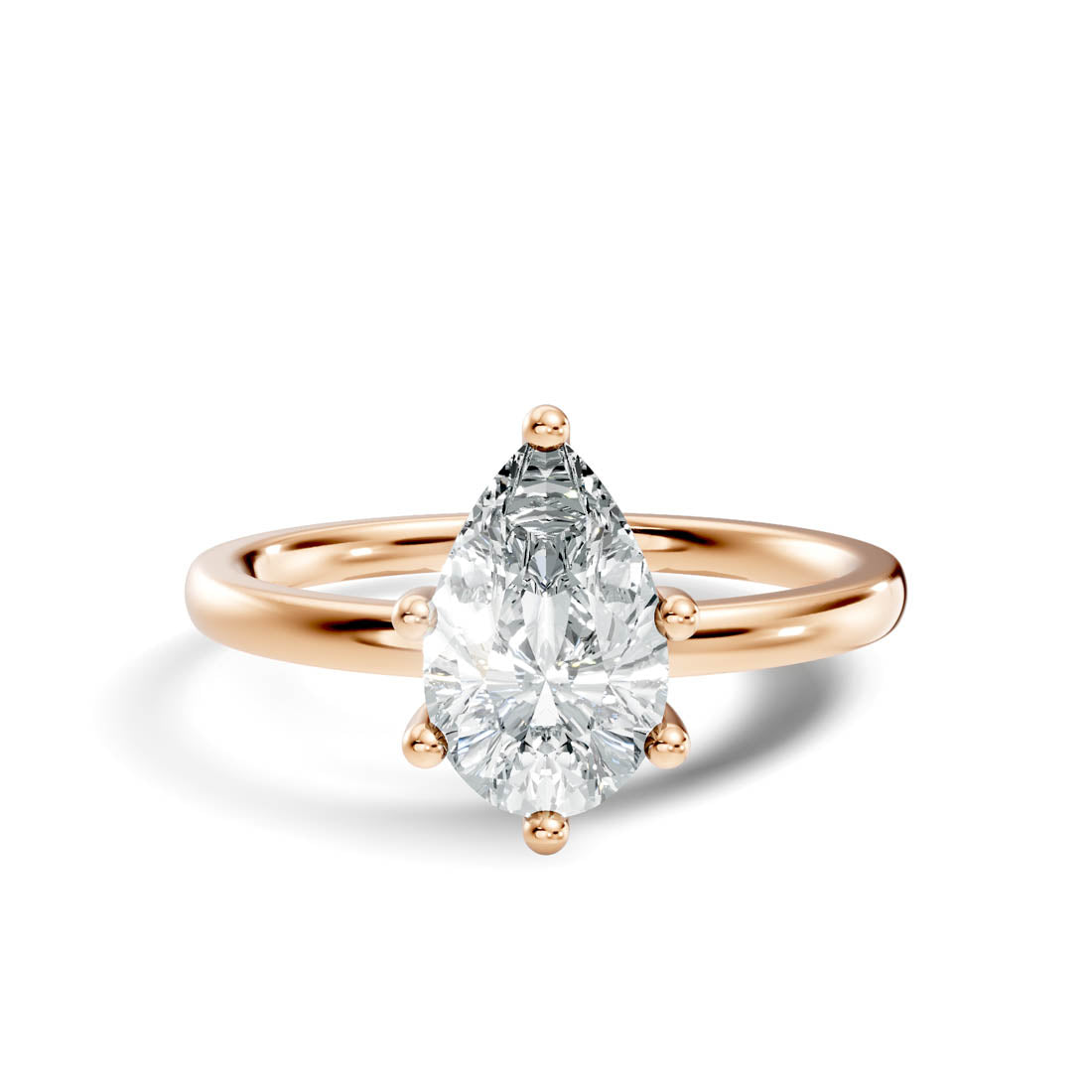 1.00 Ct. Pear Diamond Petite Solitaire Ring (b12-c) 14