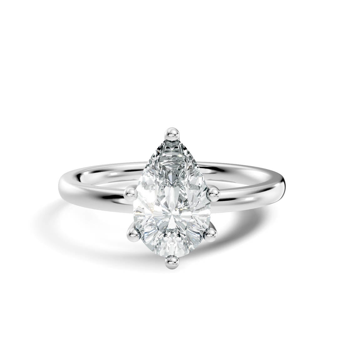 1.00 Ct. Pear Diamond Petite Solitaire Ring (b12-c) 15