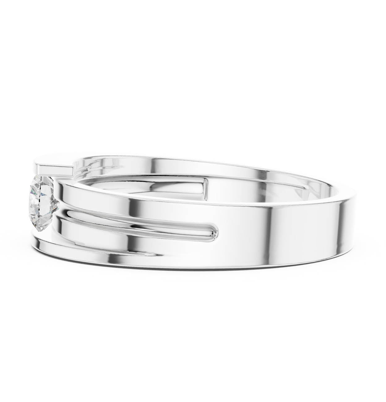 .30 Ct. Modern Bypass Solitaire Ring with Open Double Shank (HLR-05 3MM) 11
