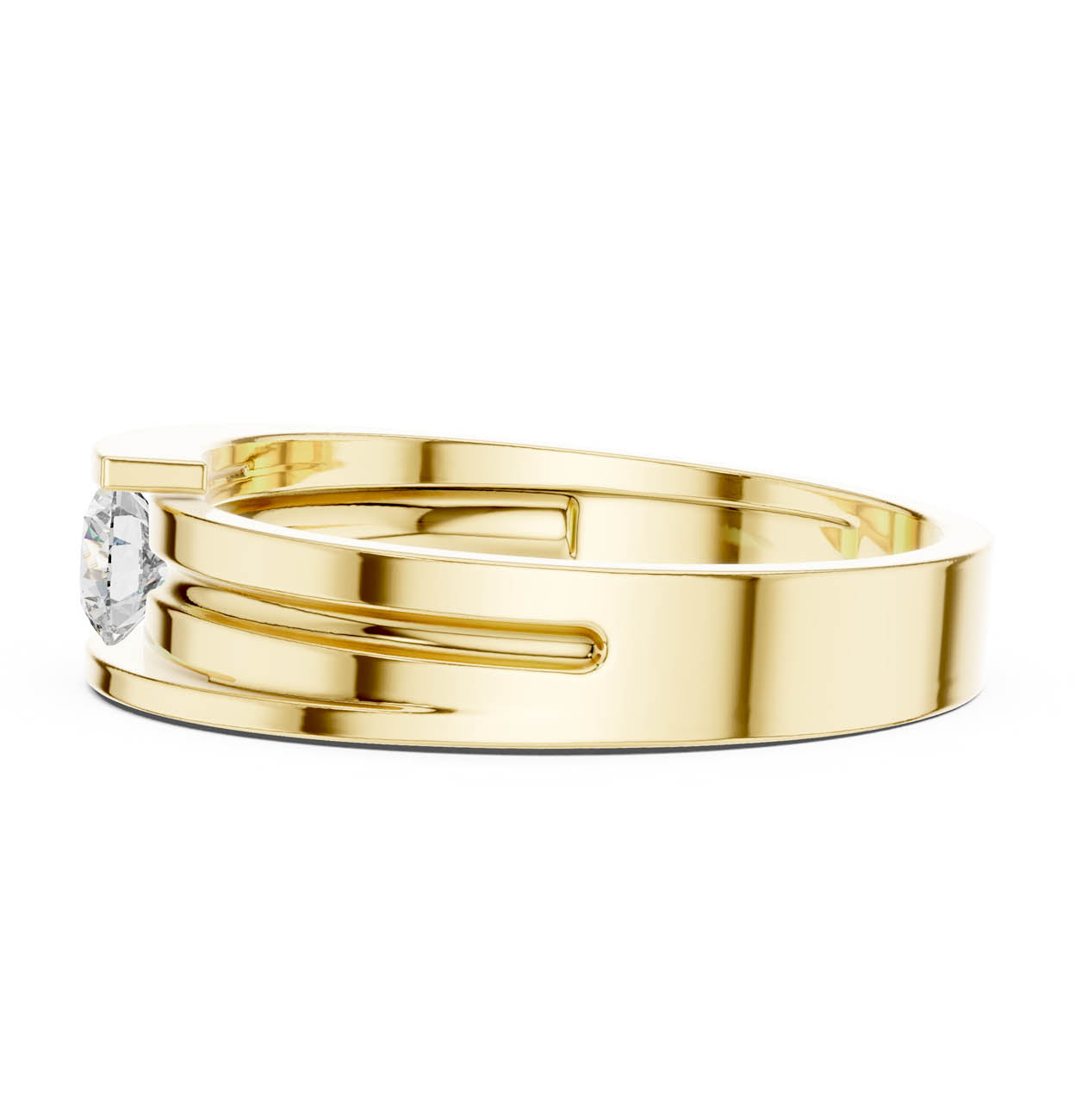 .30 Ct. Modern Bypass Solitaire Ring with Open Double Shank (HLR-05 3MM) 4