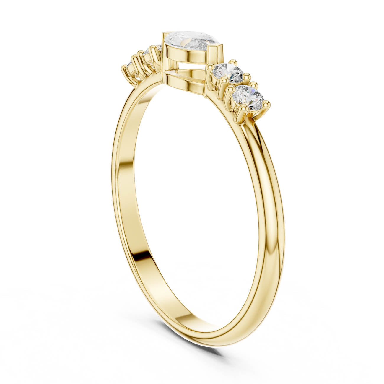 .29 Ct. Marquise Center Diamond Ring with Round Side Stones (HLR-104) 3