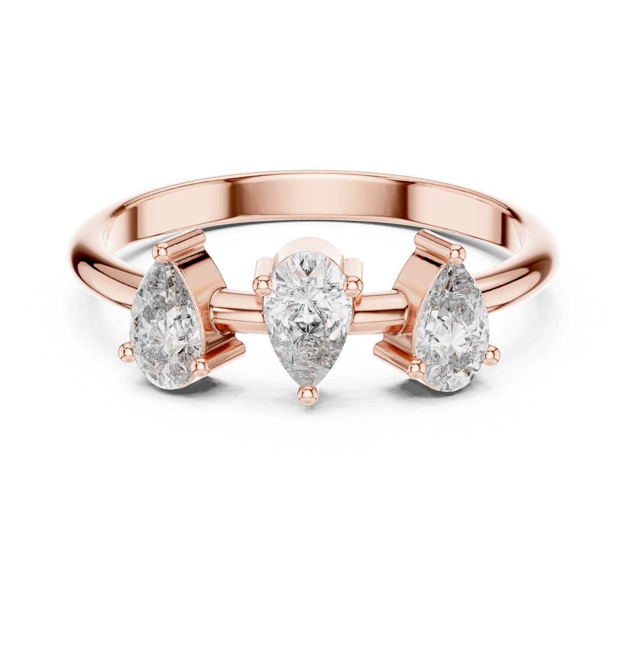 .50 Ct. Three-Pear Diamond Ring (HLR-106) 5