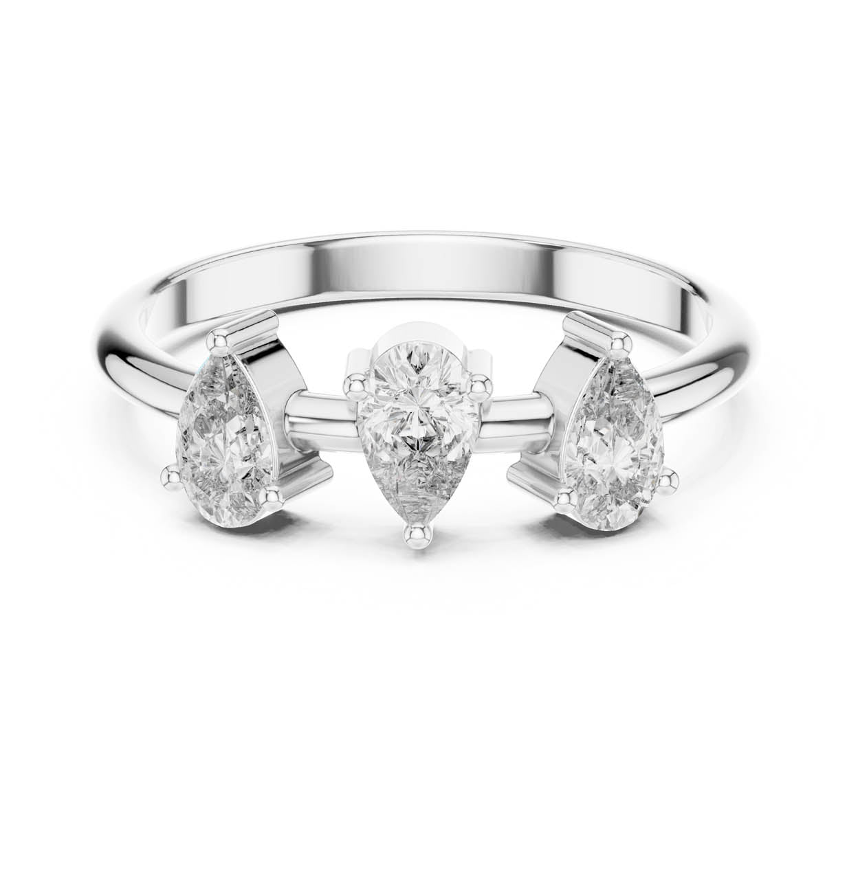 .50 Ct. Three-Pear Diamond Ring (HLR-106) 7