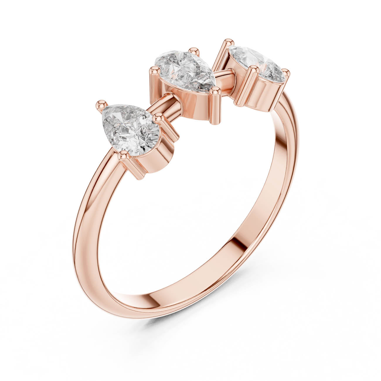 .50 Ct. Three-Pear Diamond Ring (HLR-106) 6