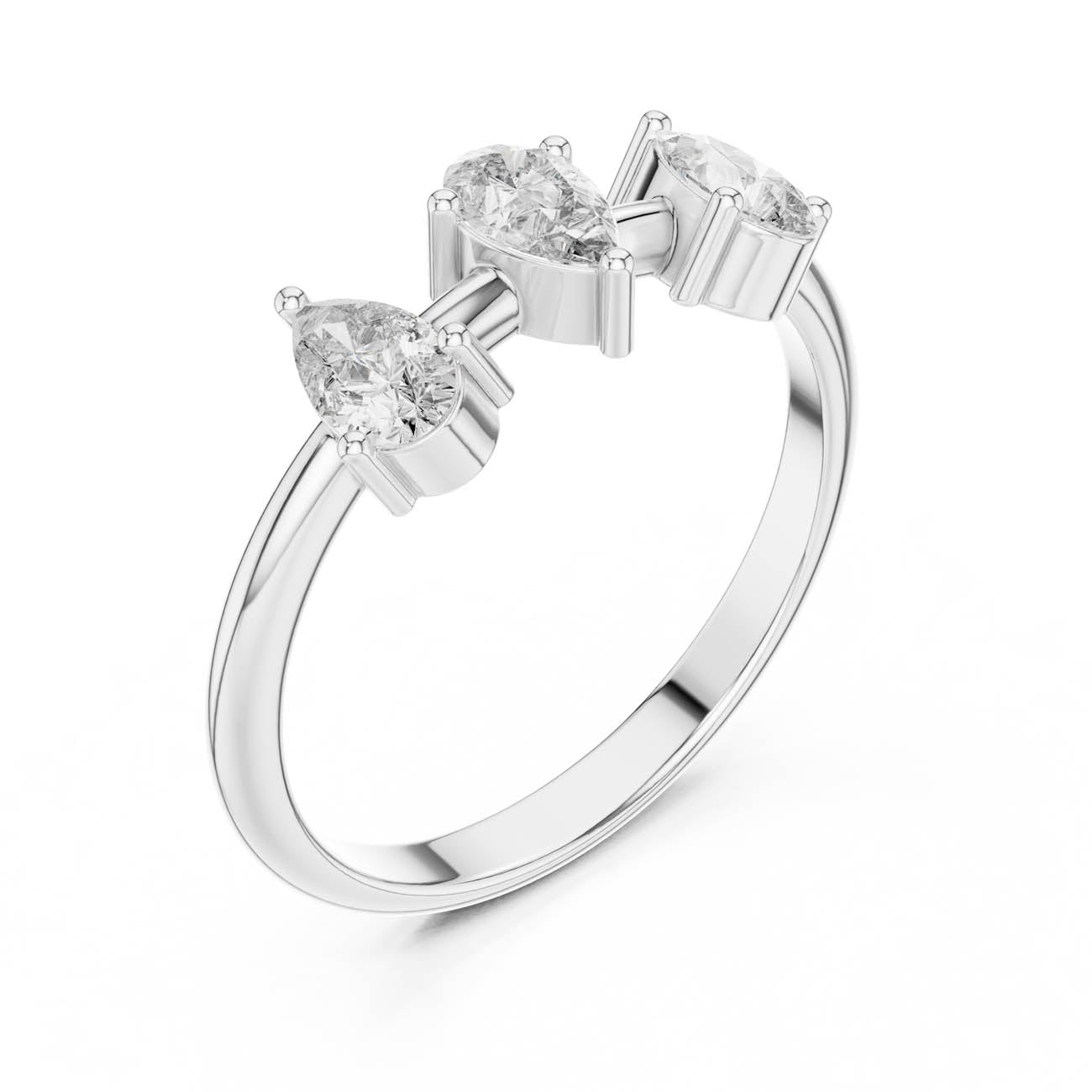 .50 Ct. Three-Pear Diamond Ring (HLR-106) 8