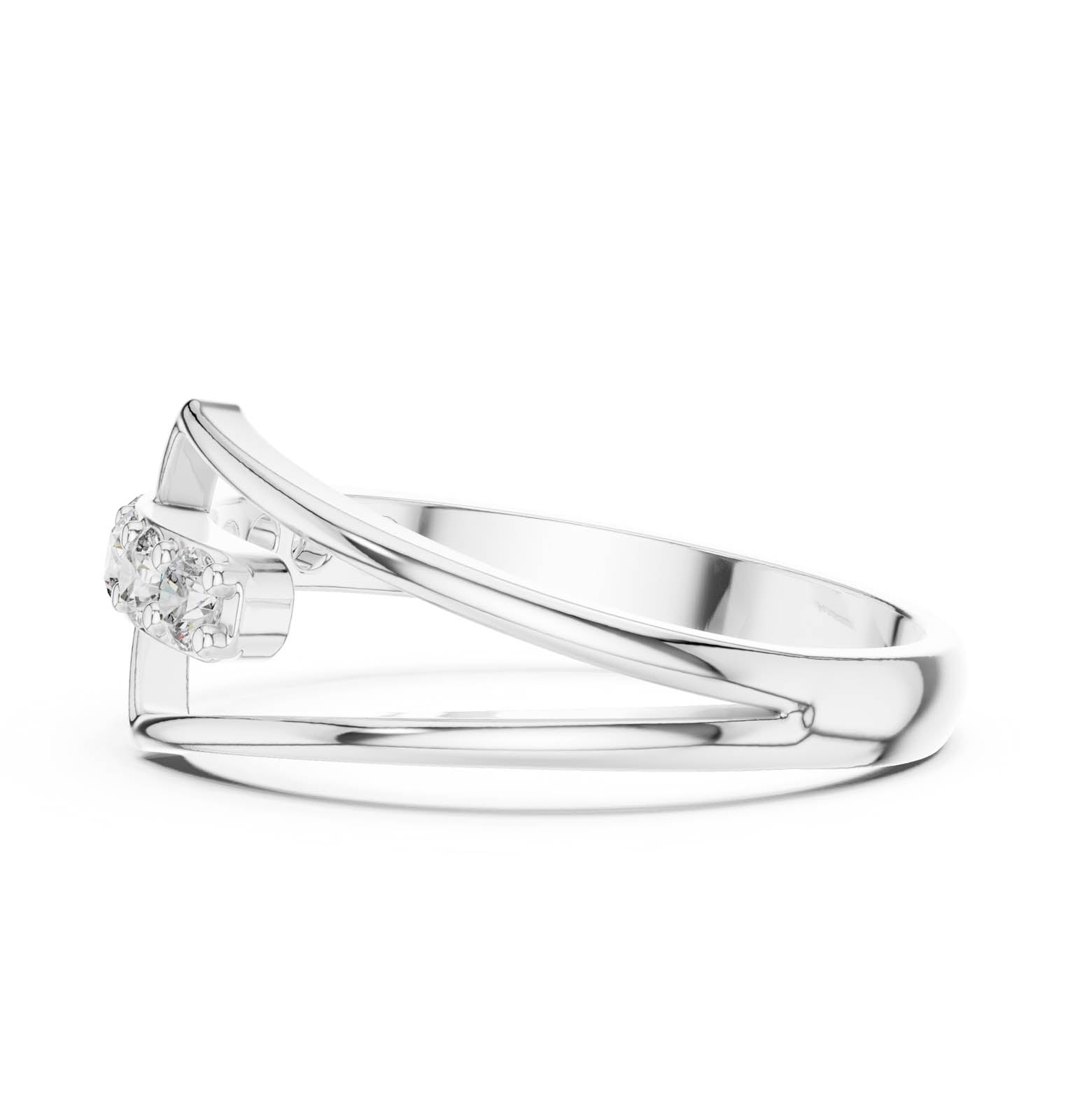.36 Ct. Geometric Open Frame Diamond Band with Pavé Row (HLR-107) 6