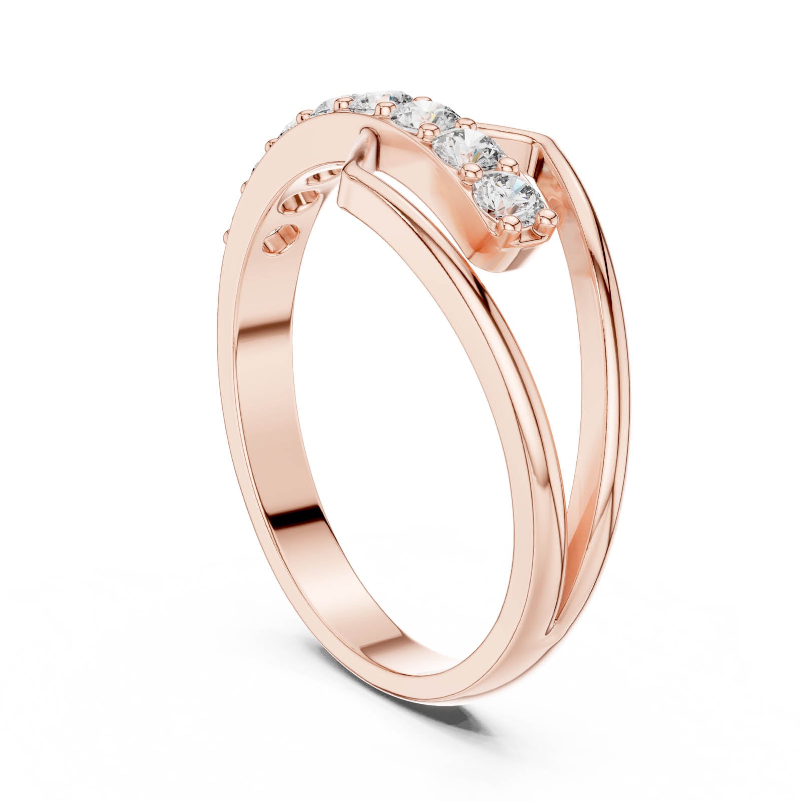 .36 Ct. Geometric Open Frame Diamond Band with Pavé Row (HLR-107) 10