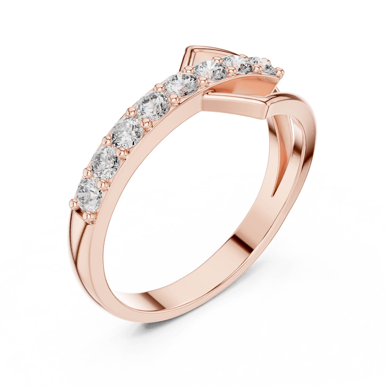 .36 Ct. Geometric Open Frame Diamond Band with Pavé Row (HLR-107) 11