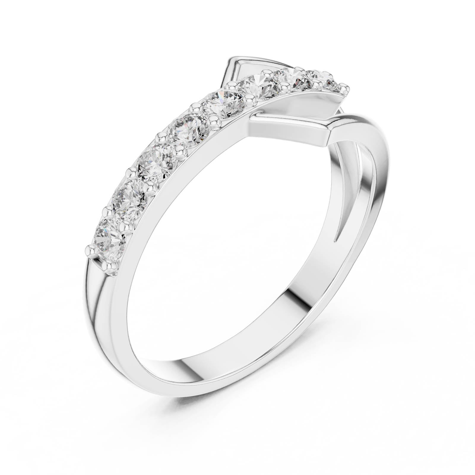 .36 Ct. Geometric Open Frame Diamond Band with Pavé Row (HLR-107) 12