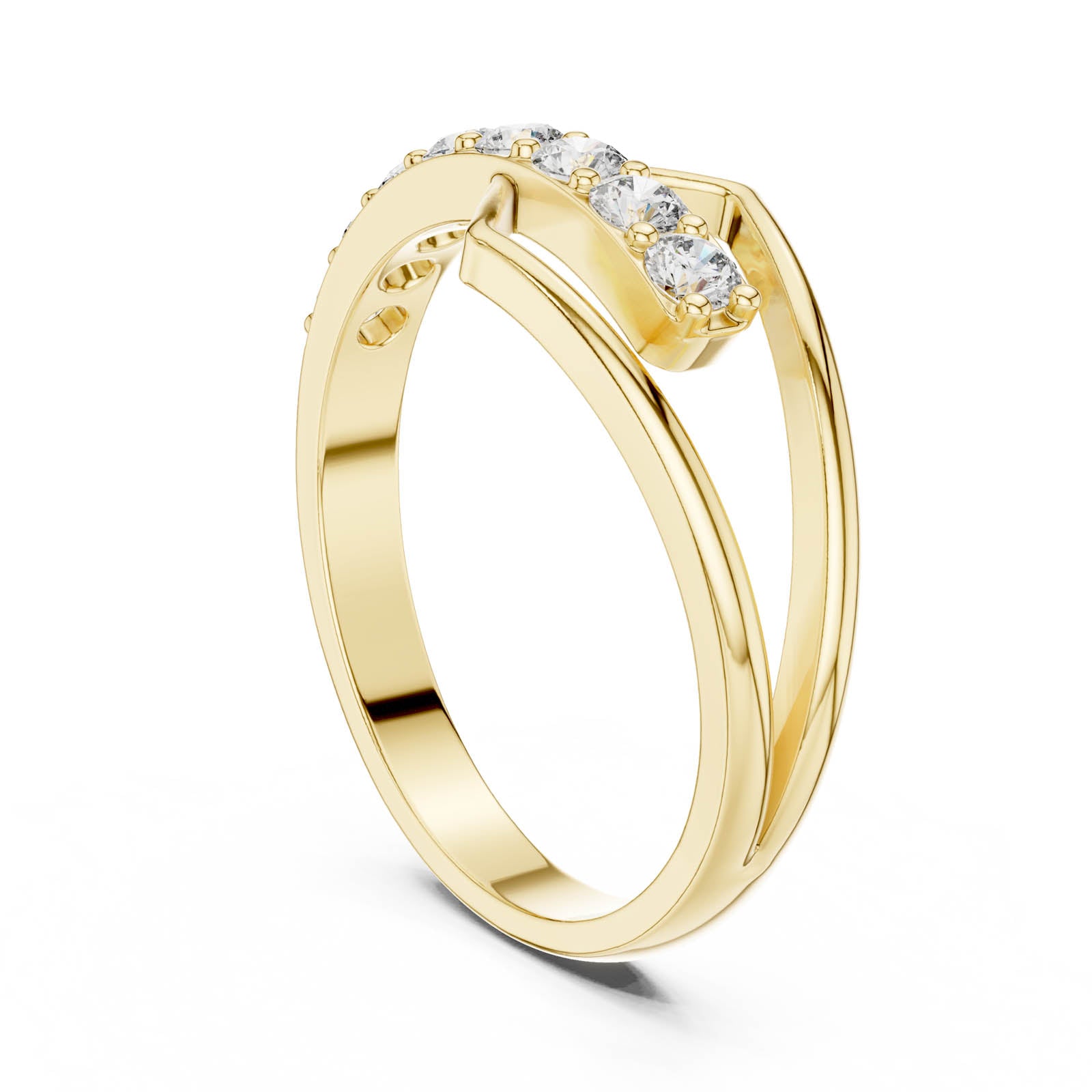.36 Ct. Geometric Open Frame Diamond Band with Pavé Row (HLR-107) 2