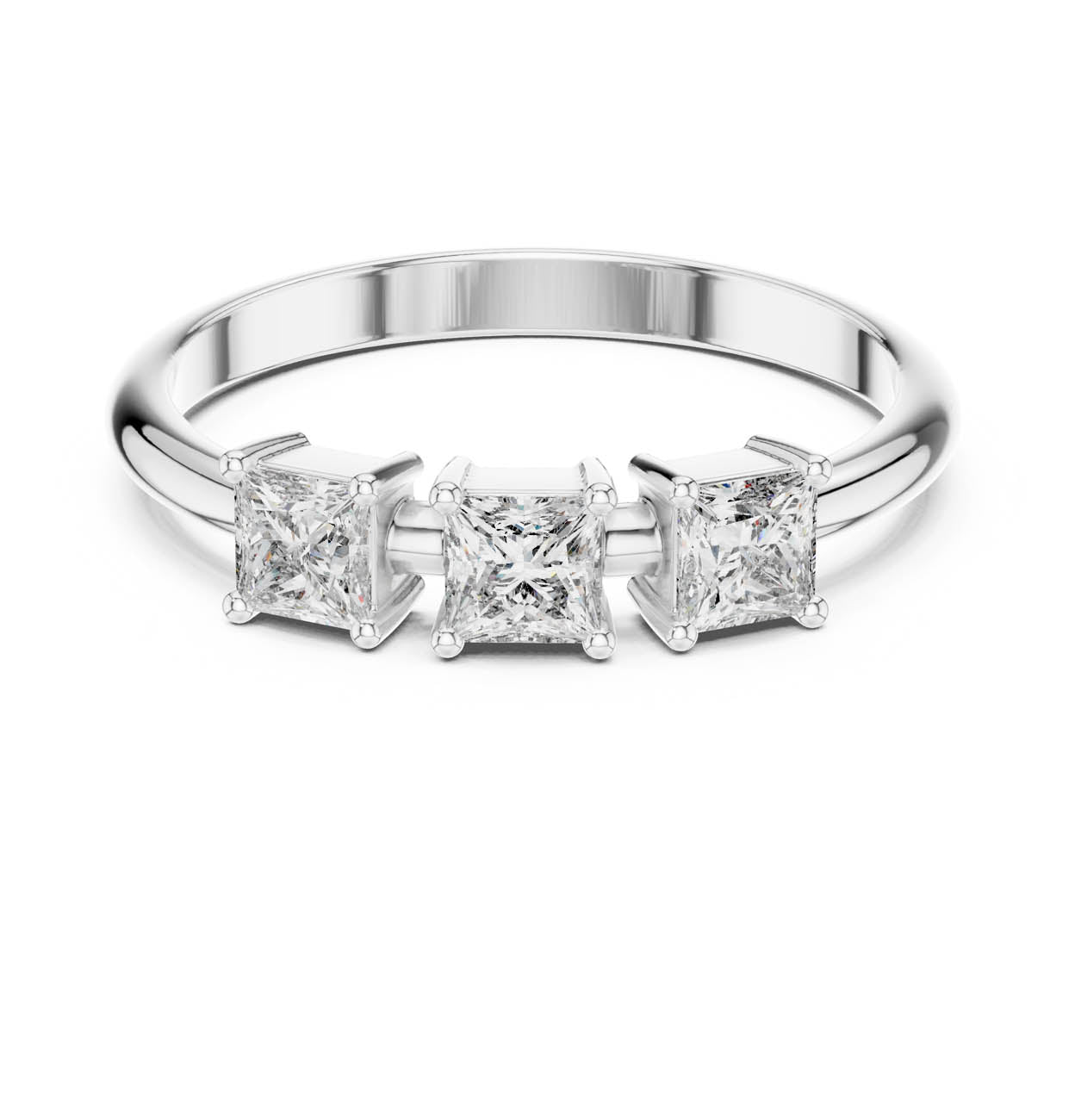 .51 Ct. Three-Princess Diamond Ring (HLR-109) 7
