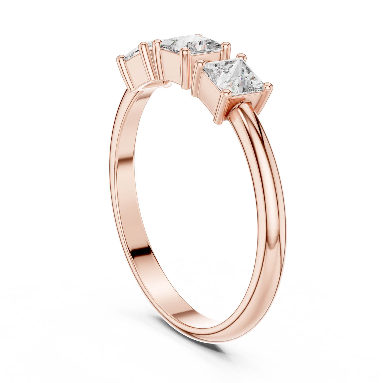 .51 Ct. Three-Princess Diamond Ring (HLR-109) 10