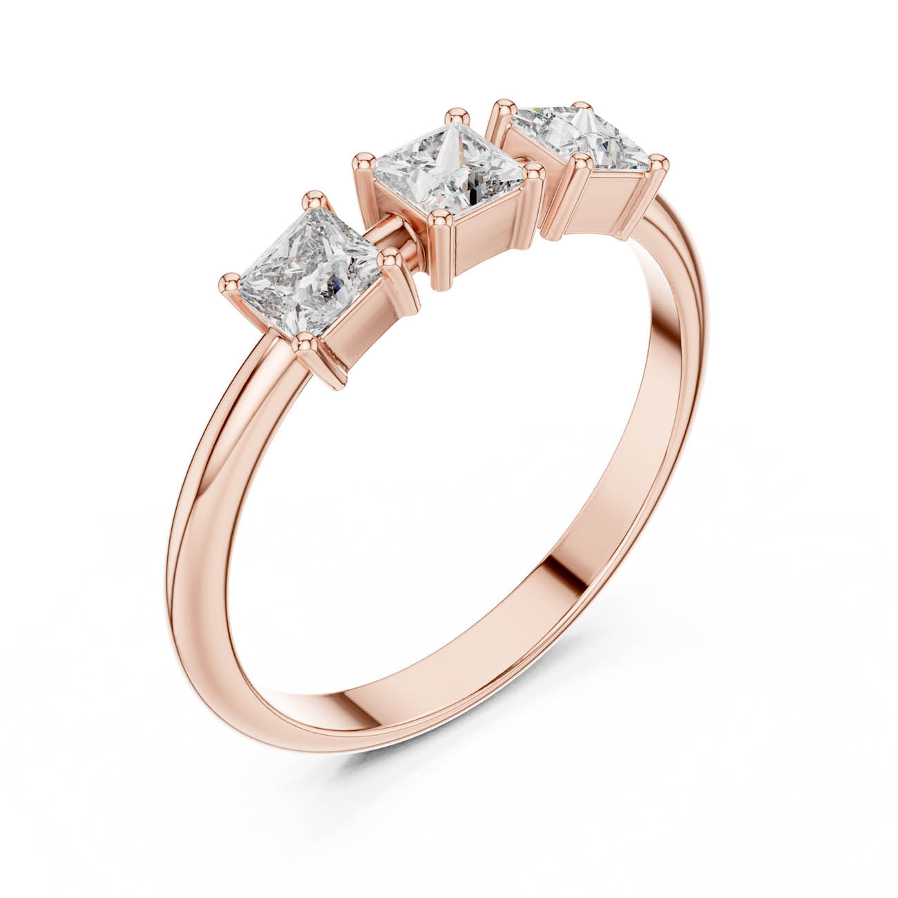 .51 Ct. Three-Princess Diamond Ring (HLR-109) 6