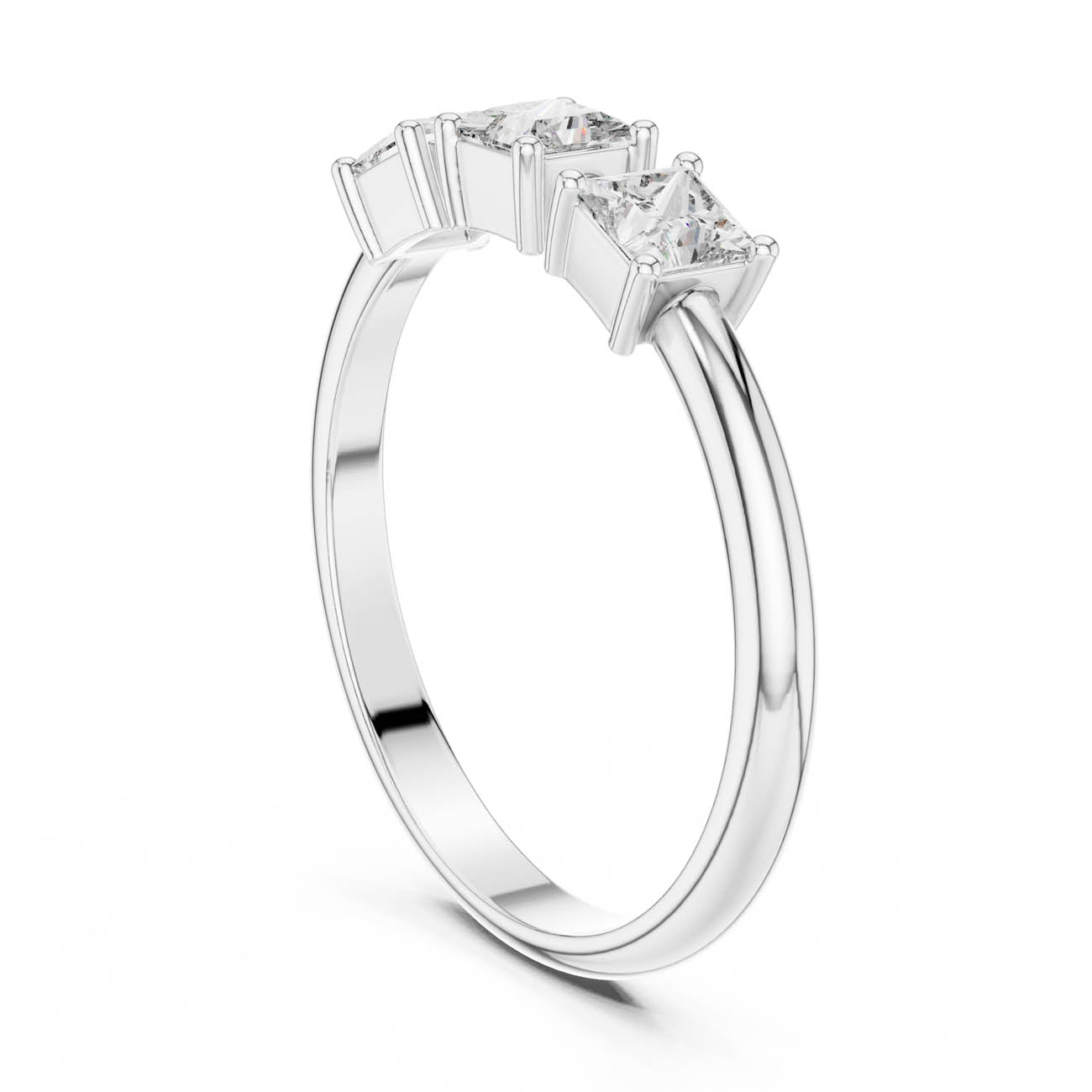 .51 Ct. Three-Princess Diamond Ring (HLR-109) 9