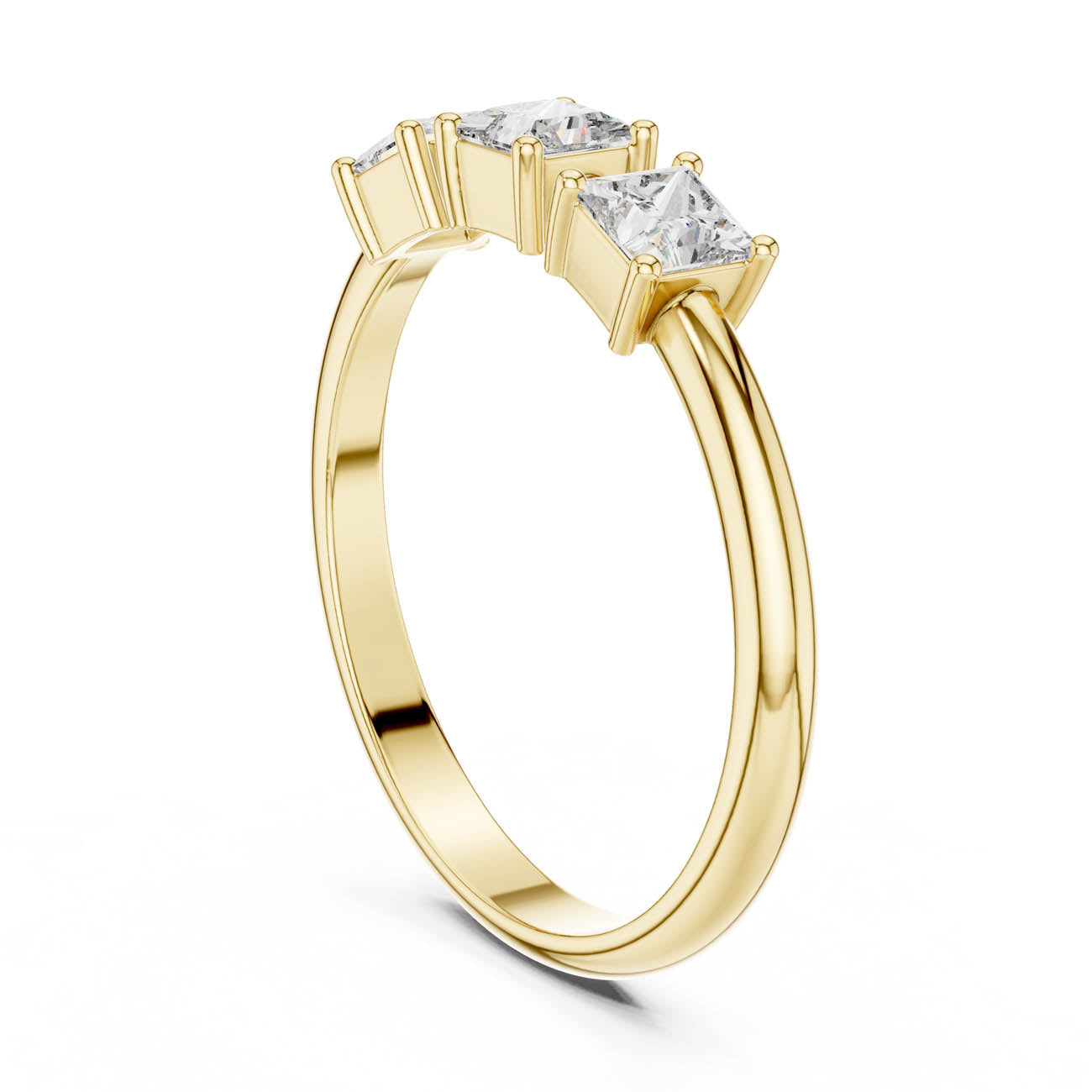 .51 Ct. Three-Princess Diamond Ring (HLR-109) 3
