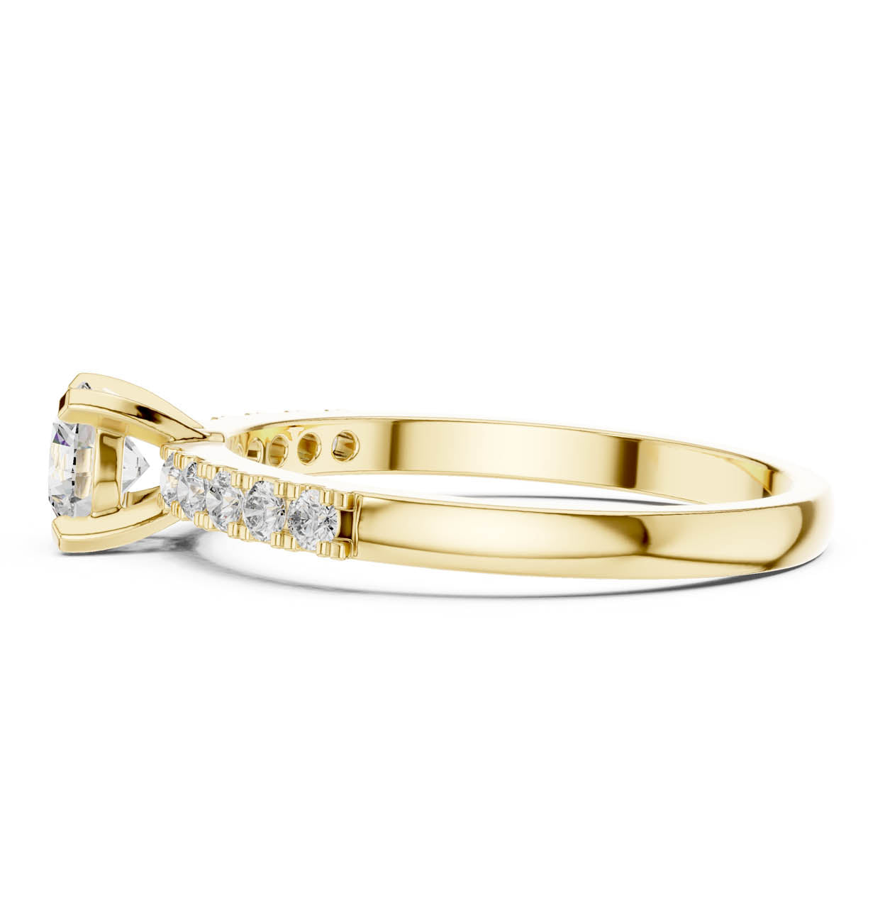.55 Ct. Round Diamond Solitaire with Pavé Accent Band (HLR-111) 4