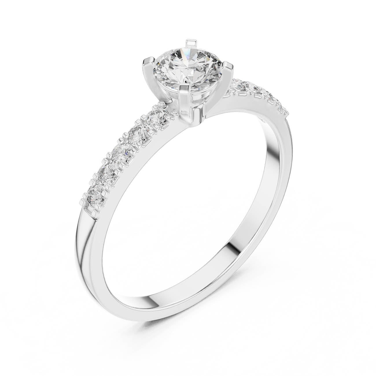 .55 Ct. Round Diamond Solitaire with Pavé Accent Band (HLR-111) 8