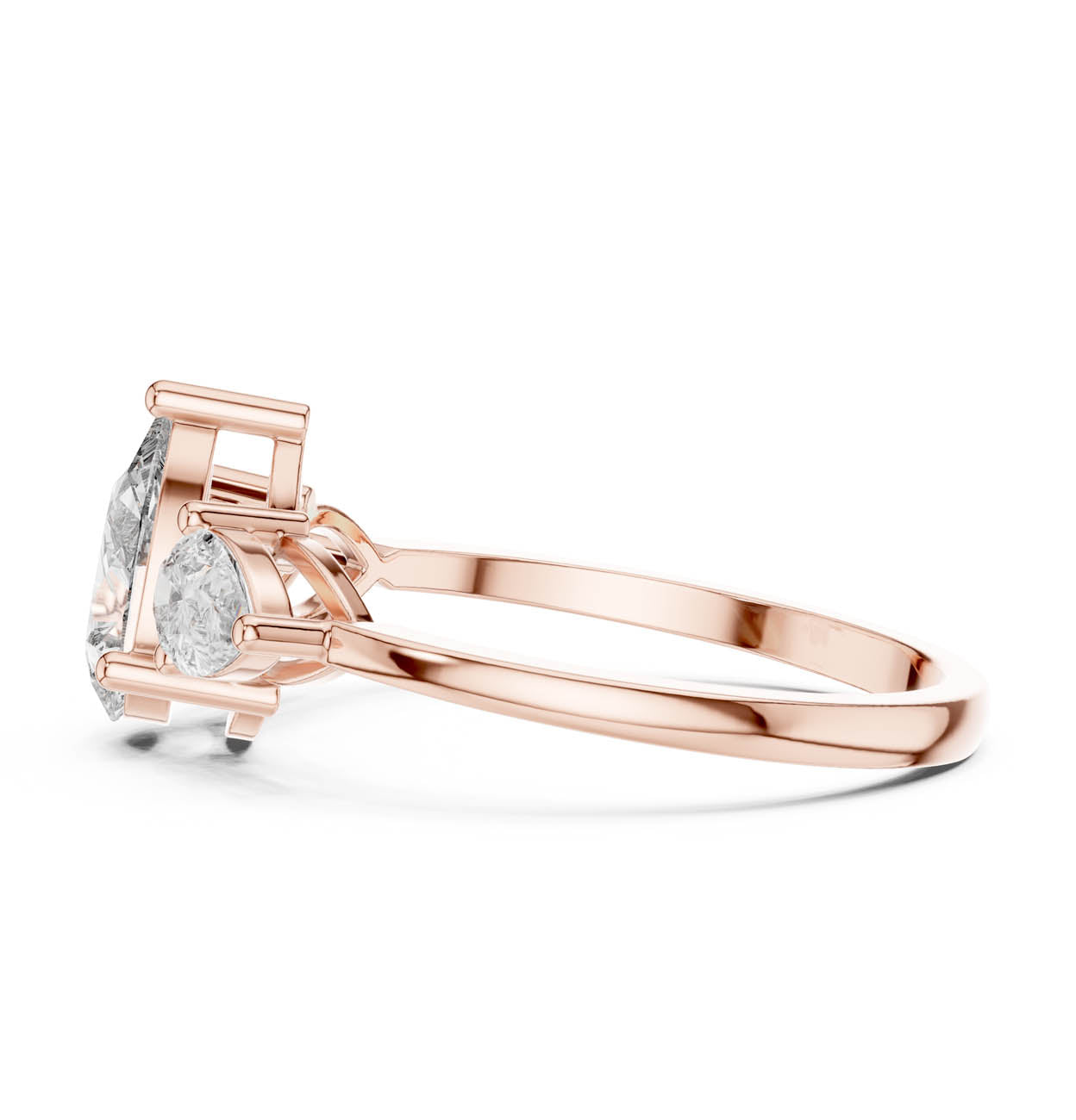 1.24 Ct. Pear-Cut Three-Stone Diamond Ring with Classic Prong Setting (HLR-18) 11