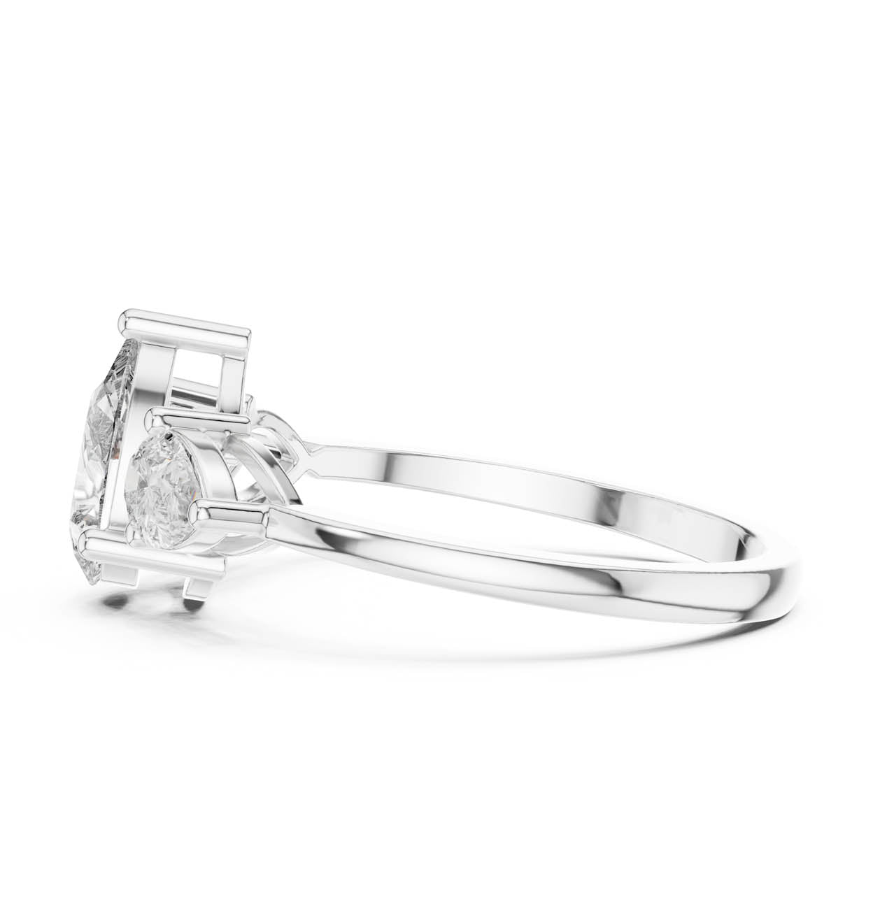 1.24 Ct. Pear-Cut Three-Stone Diamond Ring with Classic Prong Setting (HLR-18) 12