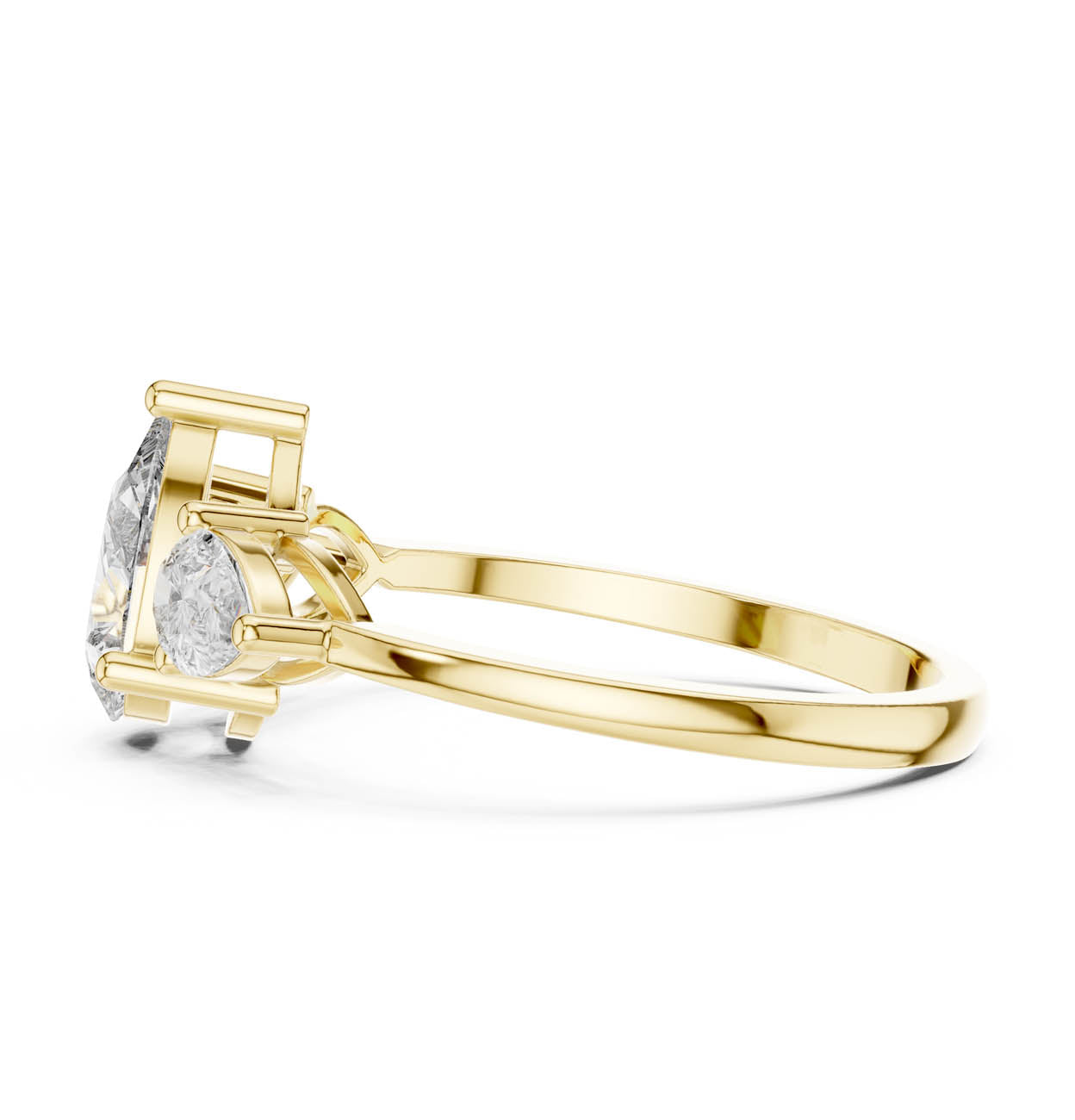1.24 Ct. Pear-Cut Three-Stone Diamond Ring with Classic Prong Setting (HLR-18) 4