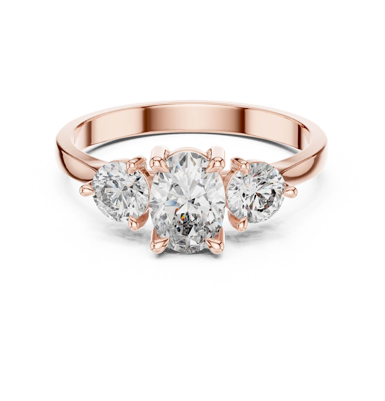 1.28 Ct. Oval Diamond Ring with Round Side Stones (HLR-19) 7