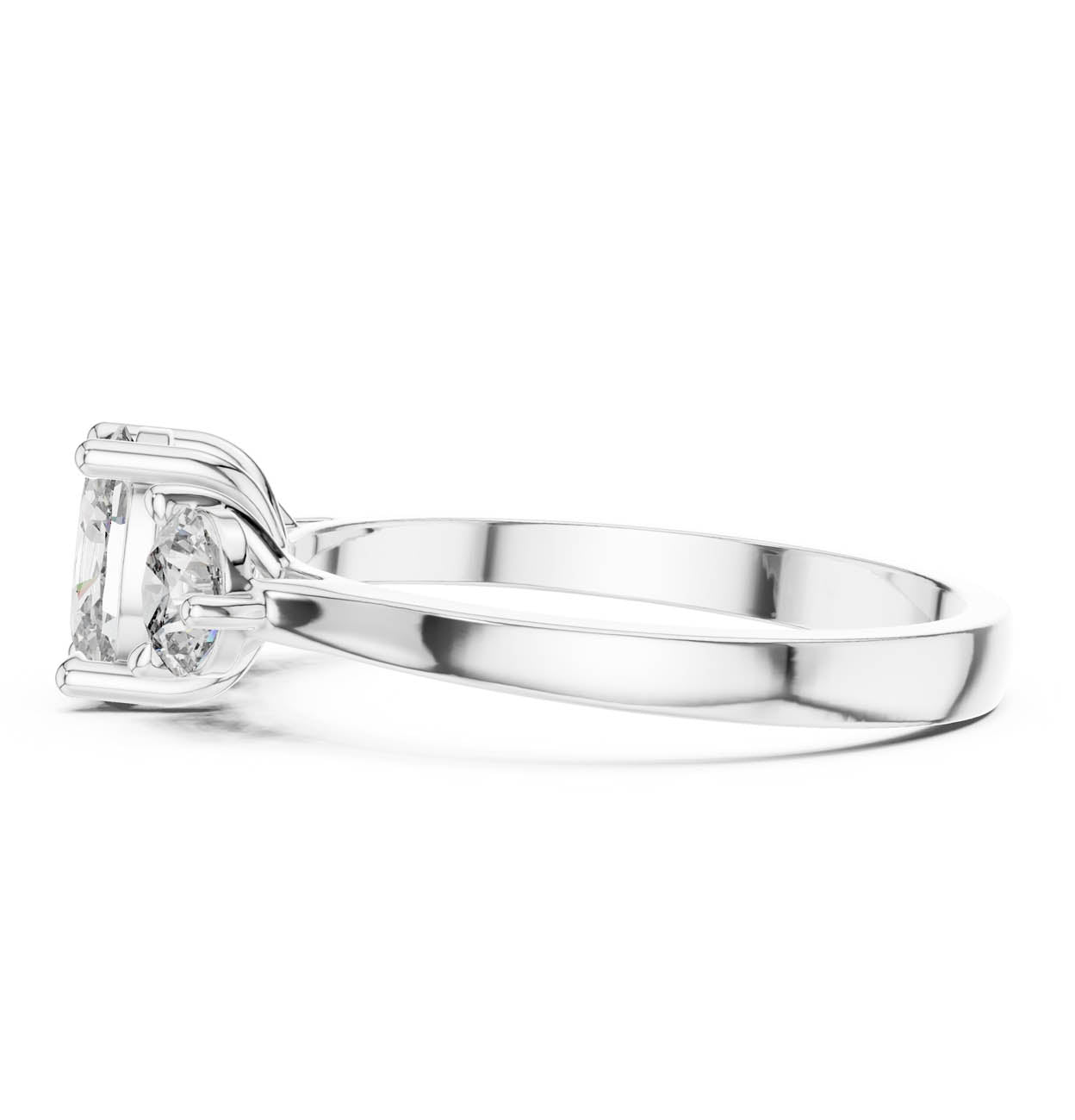 1.28 Ct. Oval Diamond Ring with Round Side Stones (HLR-19) 11