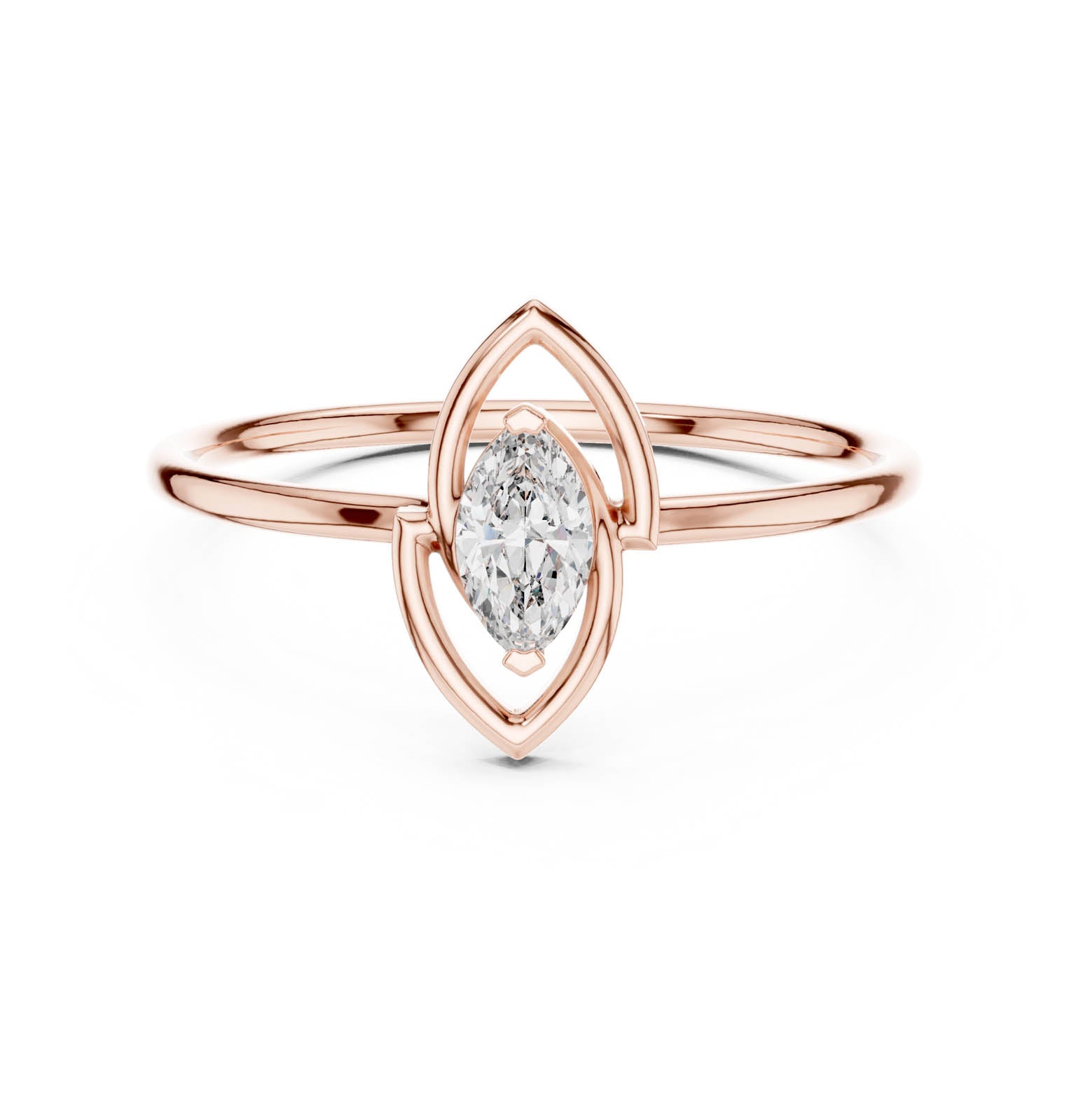 .16 Ct. Marquise Diamond Ring with Open Double Frame (HLR-197) 4