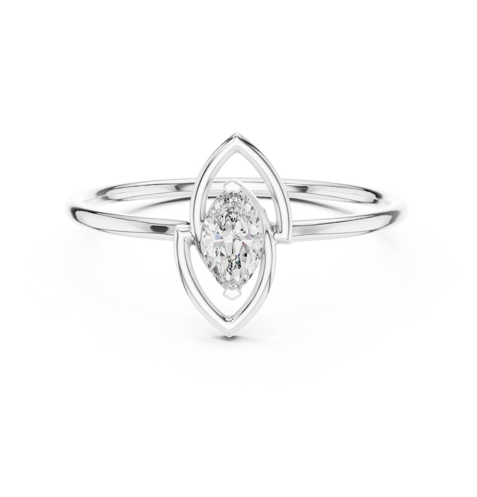 .16 Ct. Marquise Diamond Ring with Open Double Frame (HLR-197) 1