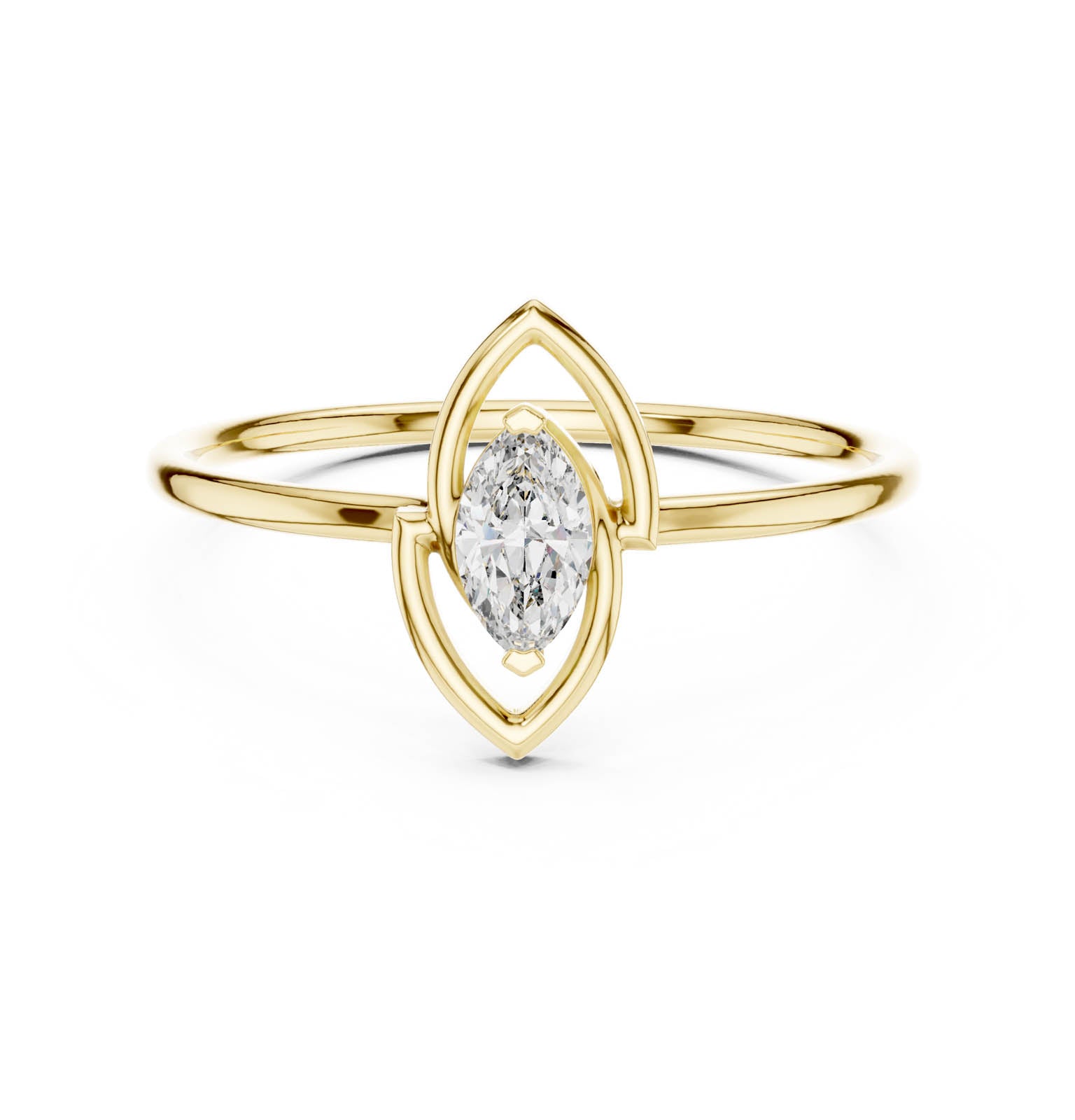 .16 Ct. Marquise Diamond Ring with Open Double Frame (HLR-197) 7