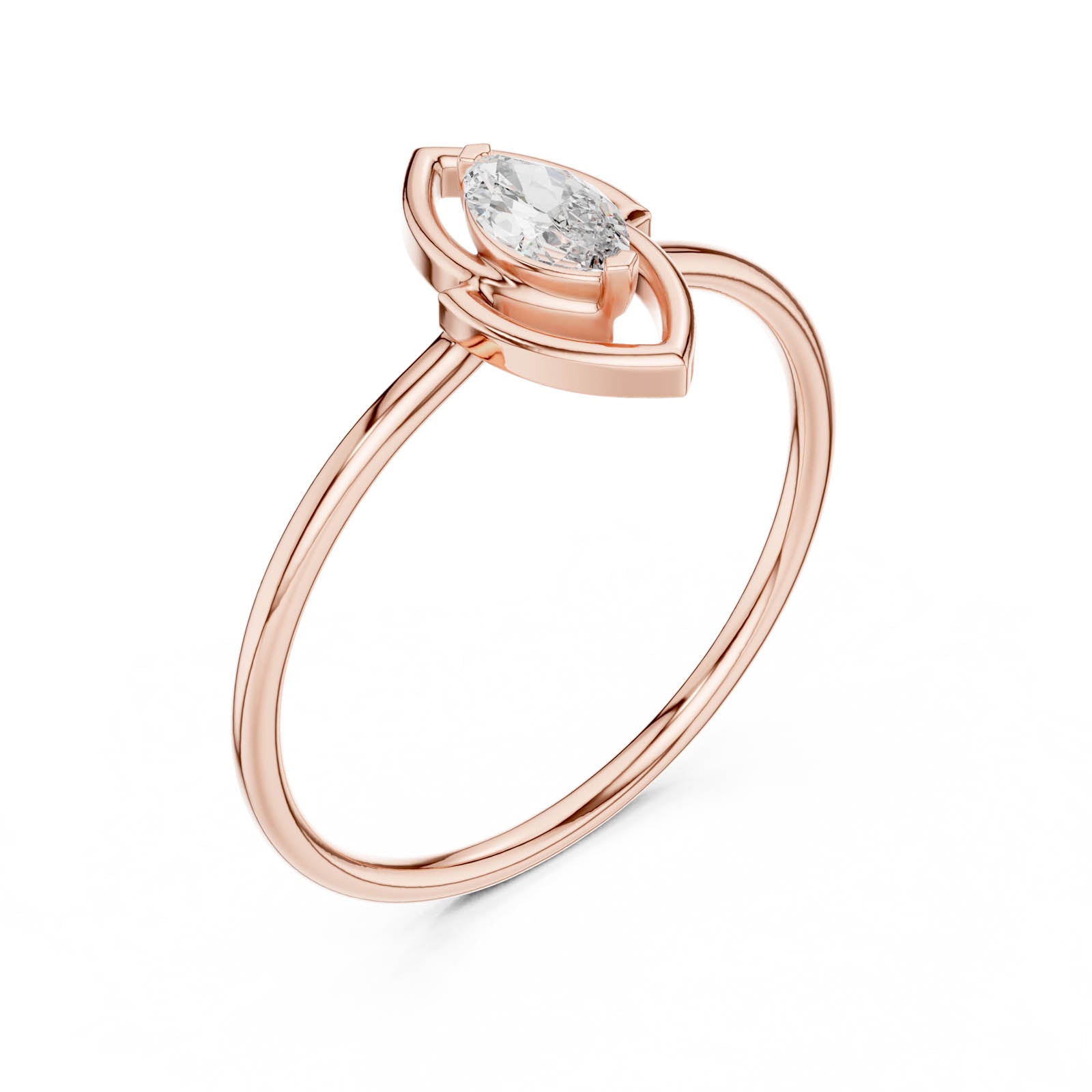 .16 Ct. Marquise Diamond Ring with Open Double Frame (HLR-197) 9