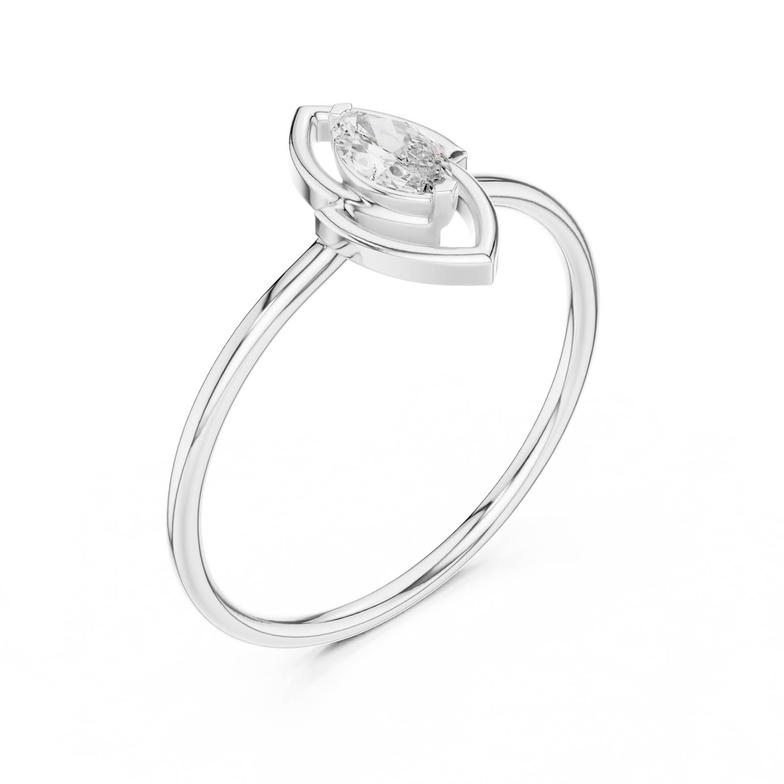 .16 Ct. Marquise Diamond Ring with Open Double Frame (HLR-197) 11