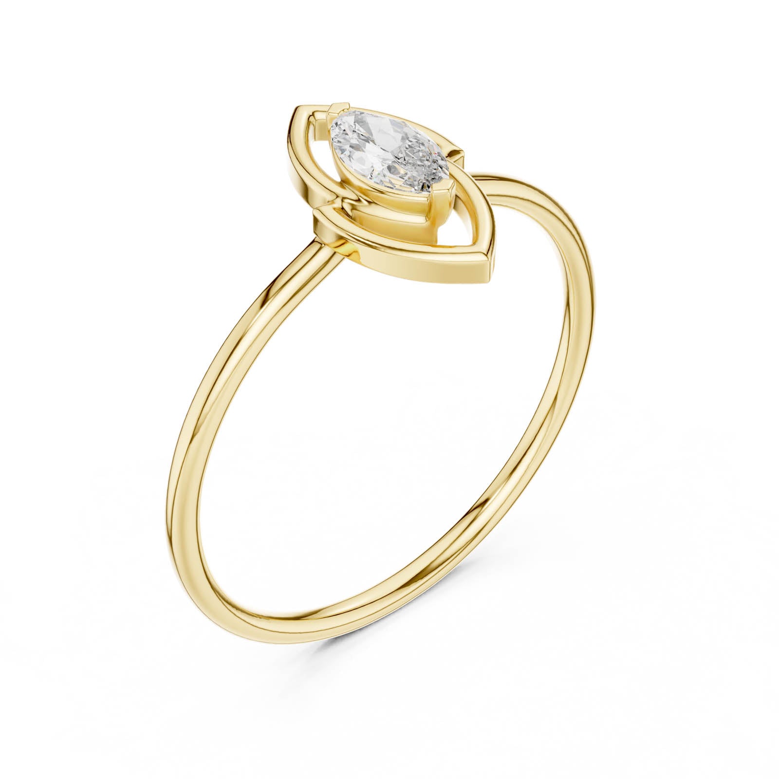 .16 Ct. Marquise Diamond Ring with Open Double Frame (HLR-197) 2